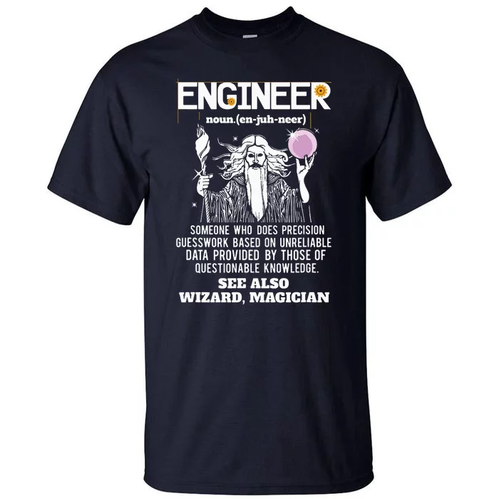 Engineer Funny Mechanical Civil Engineering Wizard Tall T-Shirt