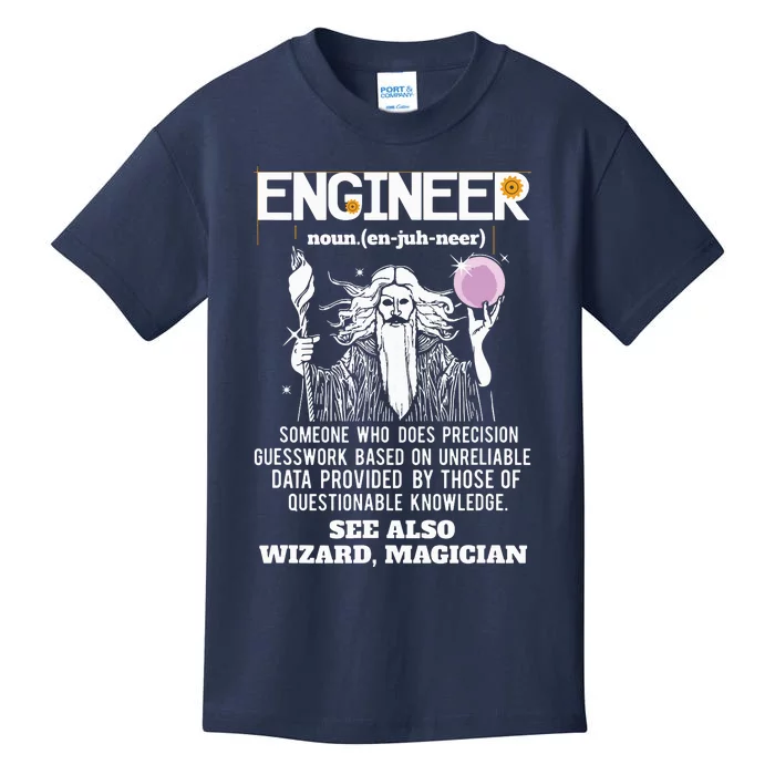 Engineer Funny Mechanical Civil Engineering Wizard Kids T-Shirt