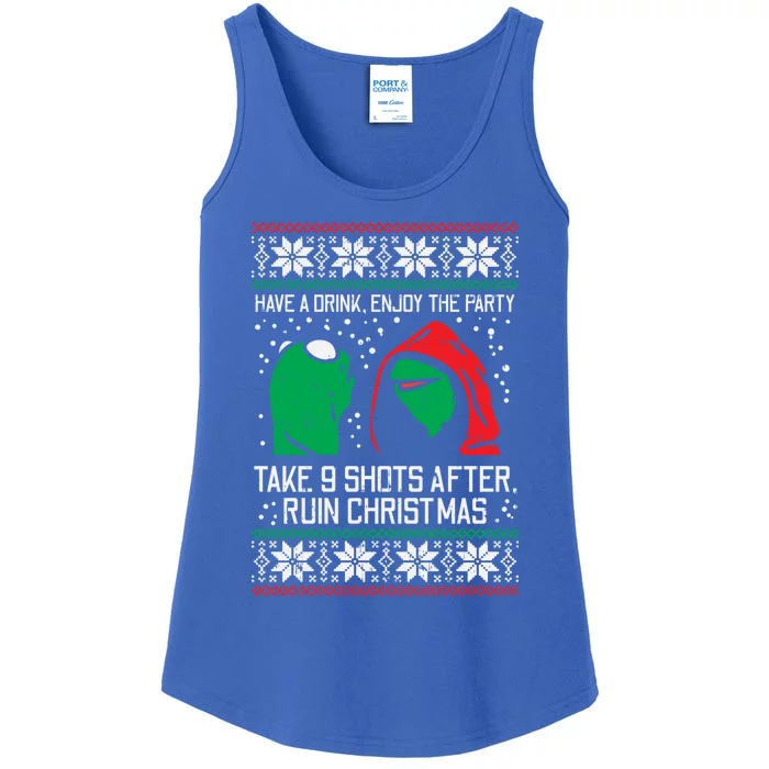 Evil Frog Meme Ugly Christmas Sweater Ruin Xmas Party Gift Ladies Essential Tank