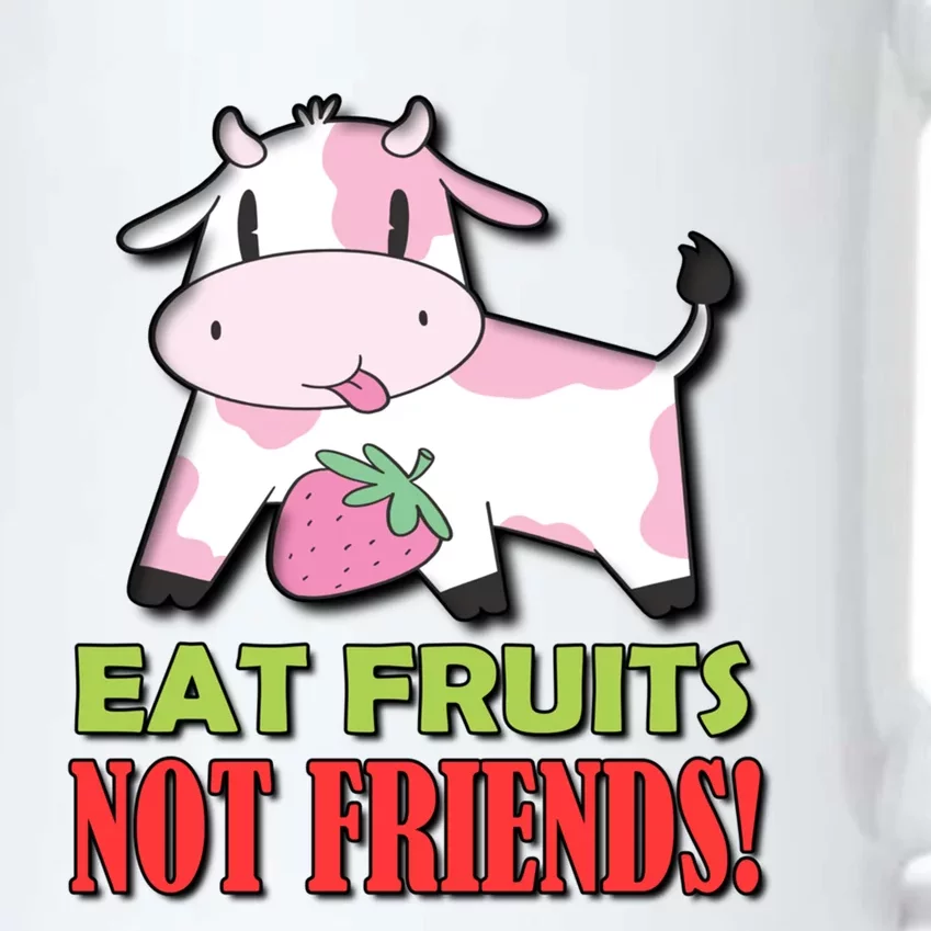 Eat Fruits Not Friends Gift Vegetarian Vegans Food Veganism Cool Gift Black Color Changing Mug