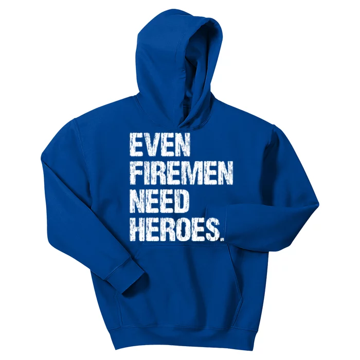 Even Fire Need Heroes Funny Powerline Technician Vintage Gift Kids Hoodie