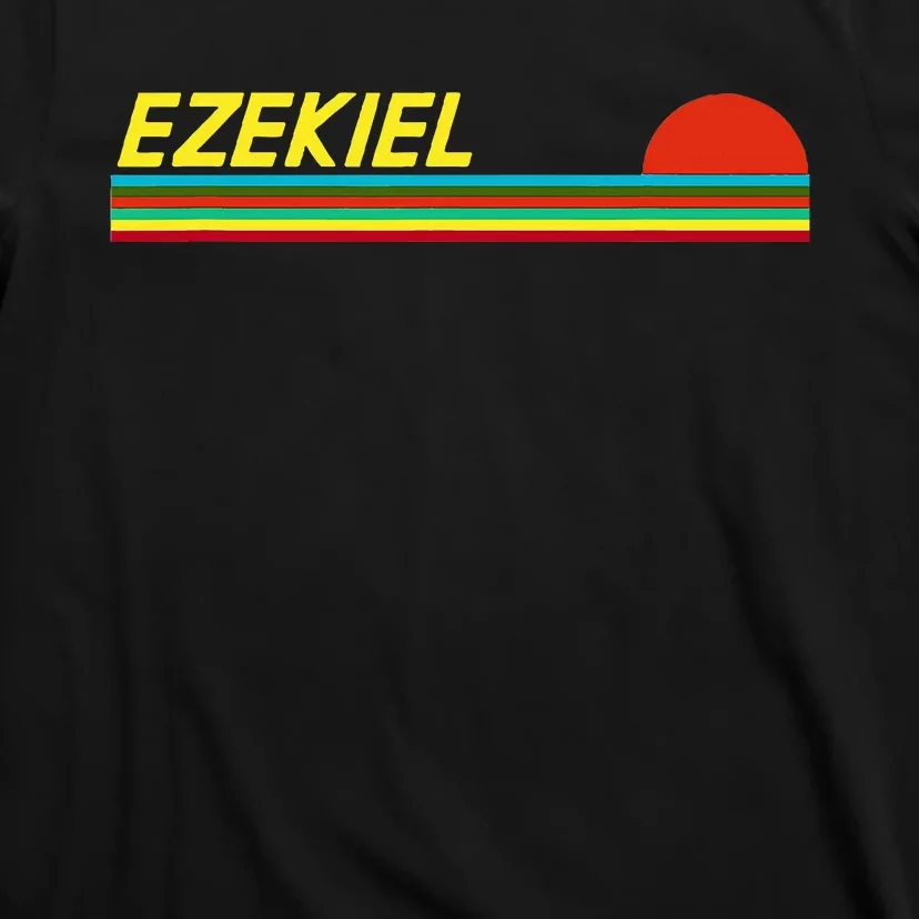 Ezekiel First Name Logo Retro Sunset Surfer Style Ezekiel T-Shirt