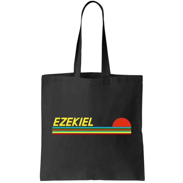 Ezekiel First Name Logo Retro Sunset Surfer Style Ezekiel Tote Bag