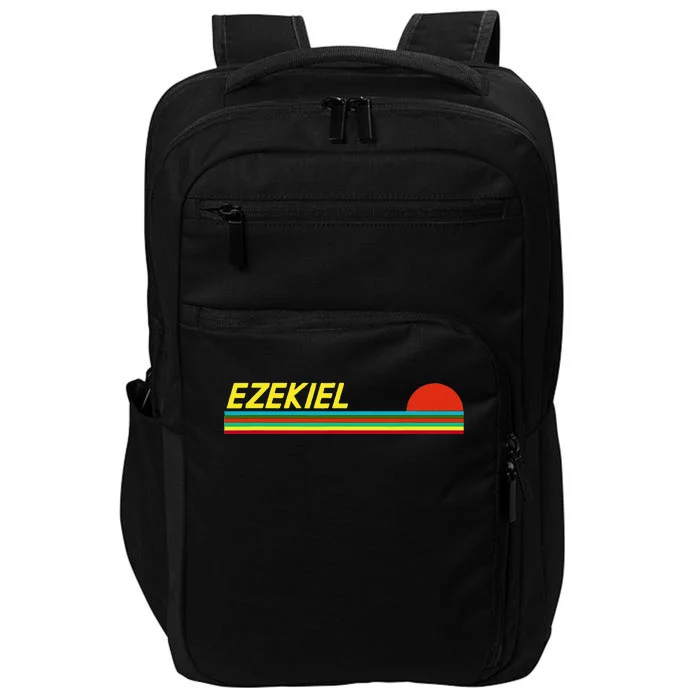 Ezekiel First Name Logo Retro Sunset Surfer Style Ezekiel Impact Tech Backpack