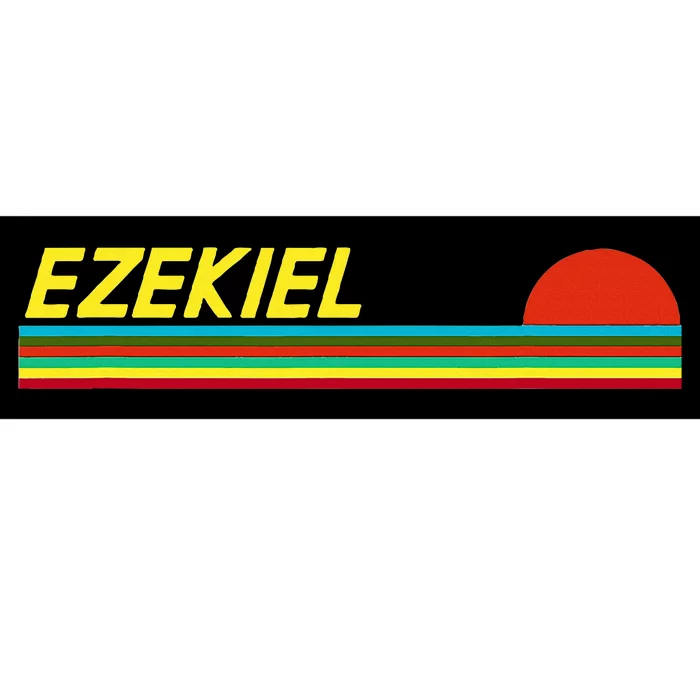 Ezekiel First Name Logo Retro Sunset Surfer Style Ezekiel Bumper Sticker