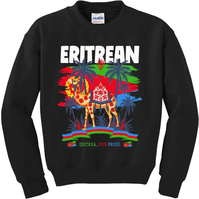 Eritrean Flag Outfit For Women & Camel Eritrea Flag Kids Sweatshirt