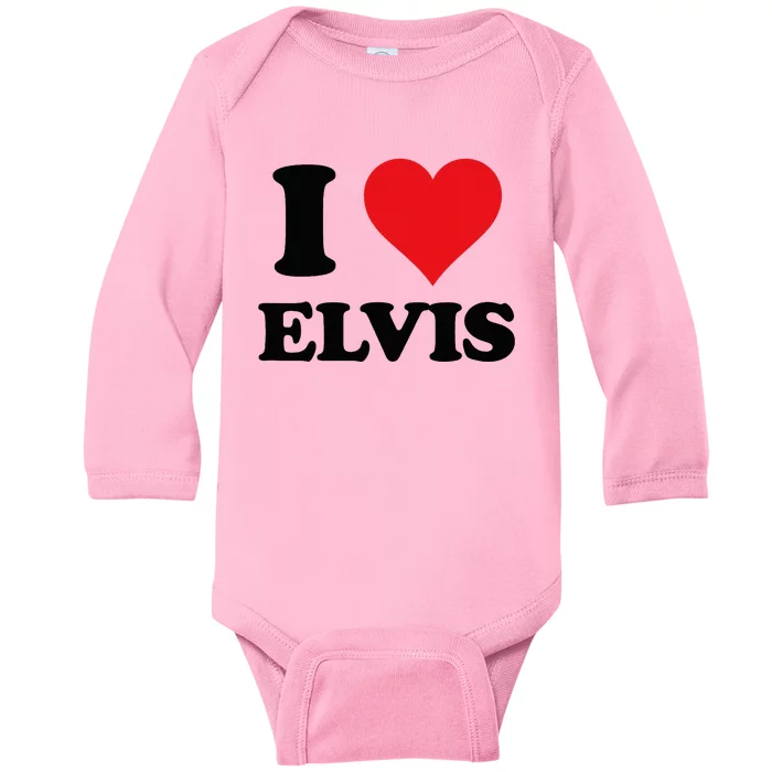 Elvis Fan Personalized Gift I Heart Elvis Customized Item Baby Long Sleeve Bodysuit