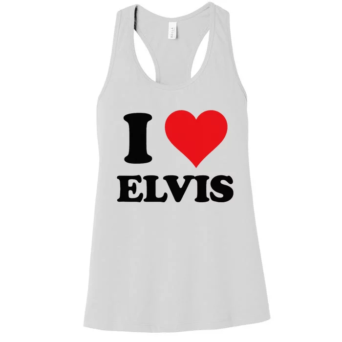 Elvis Fan Personalized Gift I Heart Elvis Customized Item Women's Racerback Tank