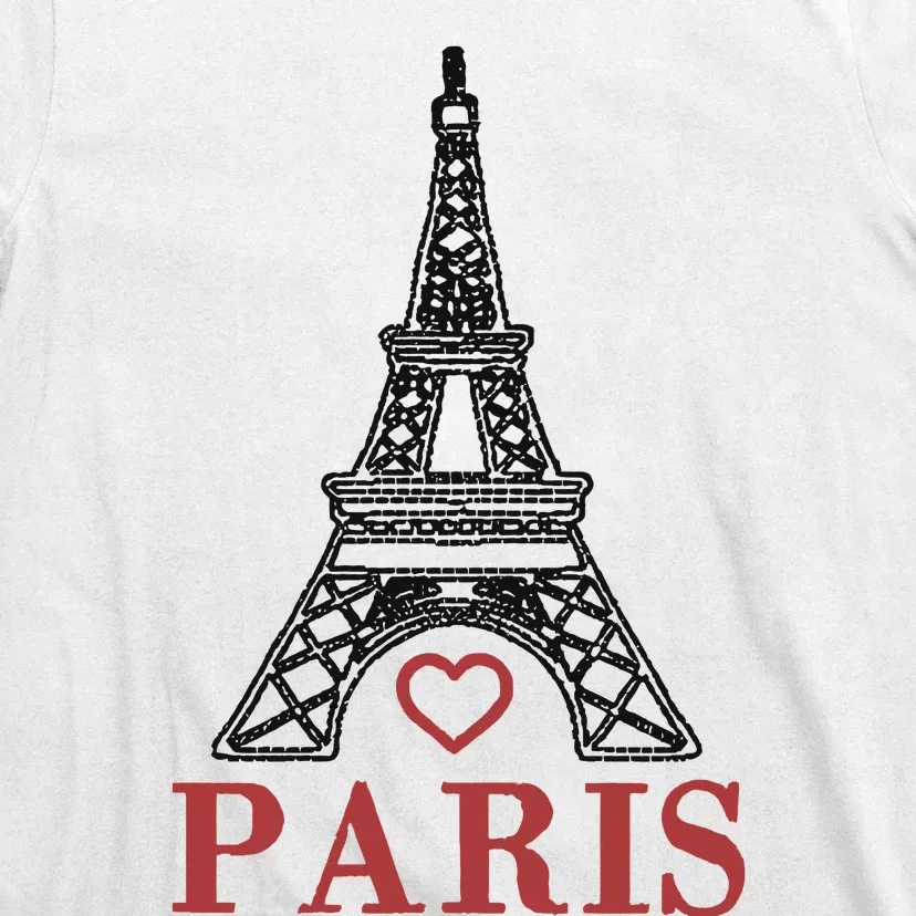 Embroidered France Paris Eiffel Tower Embroidery T-Shirt