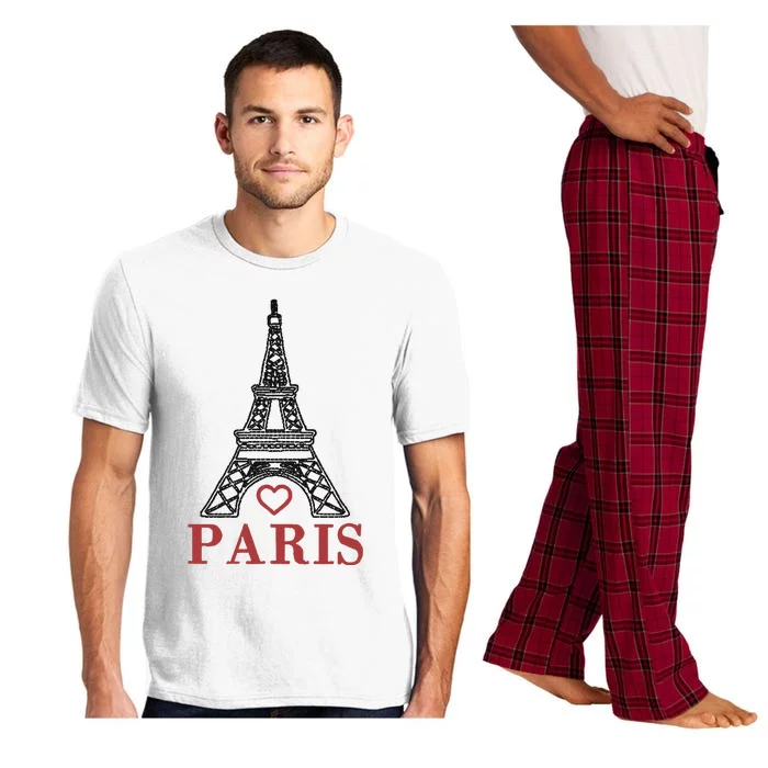 Embroidered France Paris Eiffel Tower Embroidery Pajama Set