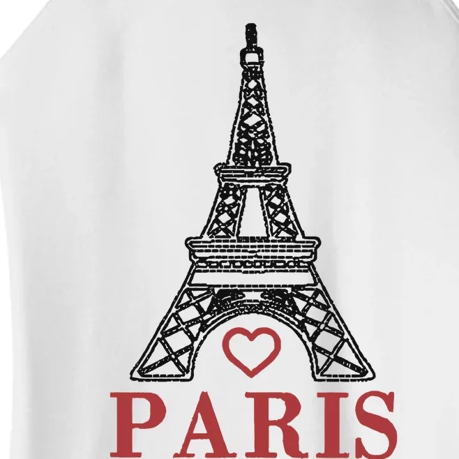 Embroidered France Paris Eiffel Tower Embroidery Women’s Perfect Tri Rocker Tank