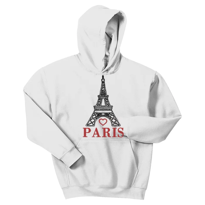 Embroidered France Paris Eiffel Tower Embroidery Kids Hoodie