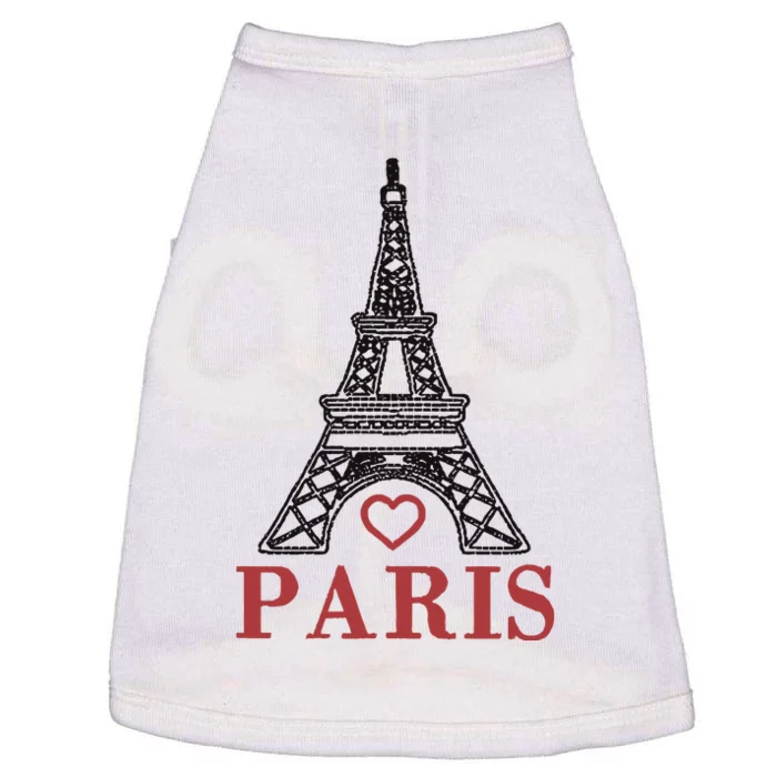 Embroidered France Paris Eiffel Tower Embroidery Doggie Tank