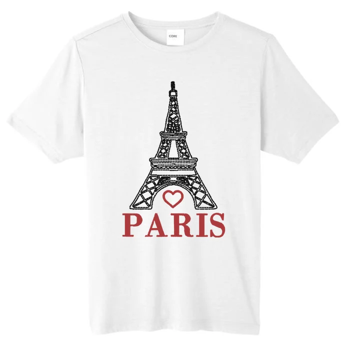 Embroidered France Paris Eiffel Tower Embroidery ChromaSoft Performance T-Shirt