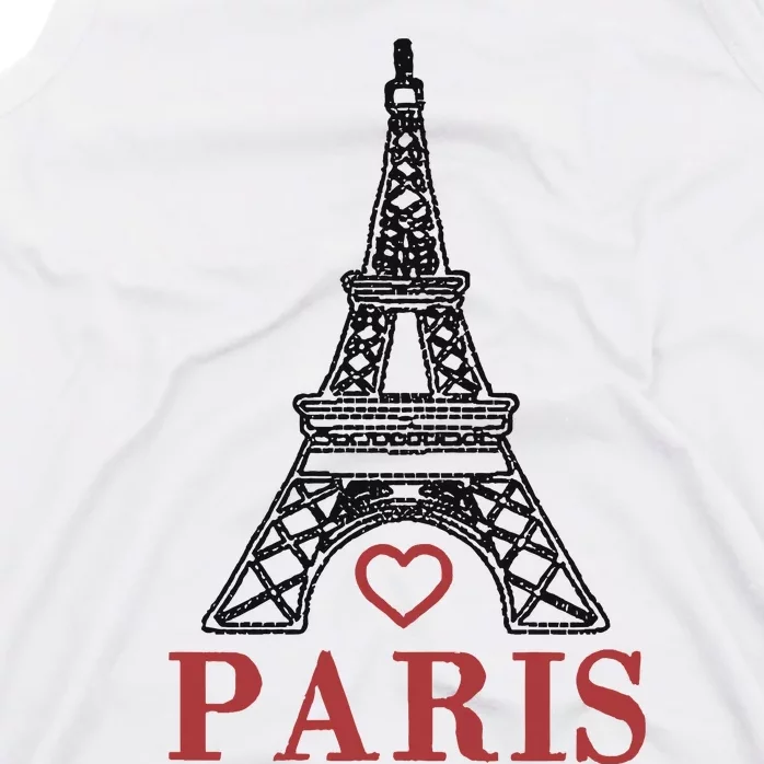 Embroidered France Paris Eiffel Tower Embroidery Tank Top