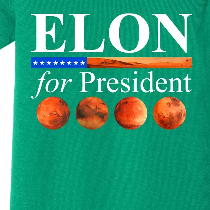 Elon For President USA Mars Flag Baby Bodysuit