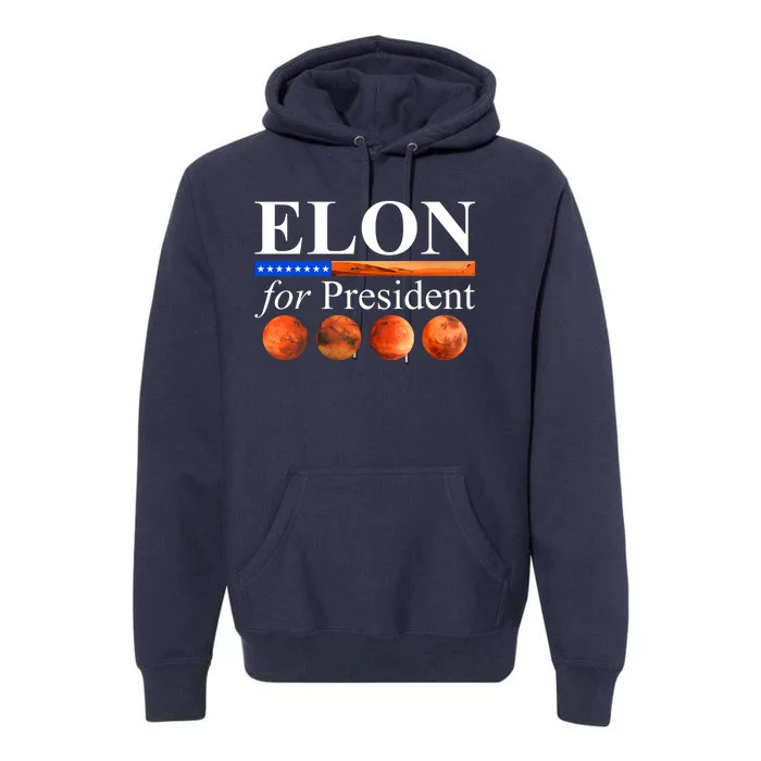 Elon For President USA Mars Flag Premium Hoodie