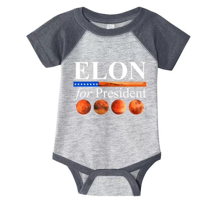 Elon For President USA Mars Flag Infant Baby Jersey Bodysuit