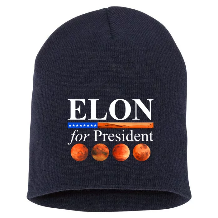 Elon For President USA Mars Flag Short Acrylic Beanie