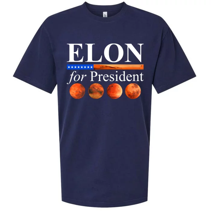 Elon For President USA Mars Flag Sueded Cloud Jersey T-Shirt