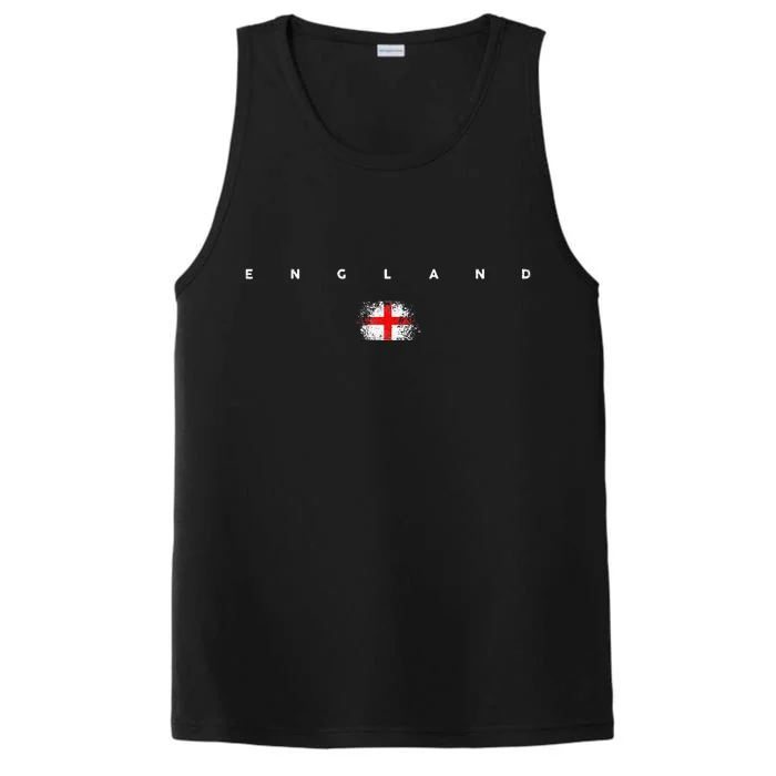 England Flag Pride Vintage Retro Soccer English Football Performance Tank