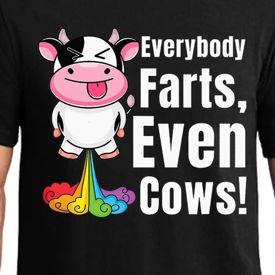 Everybody Farts Rainbow Farting Cow Funny Fart Pajama Set