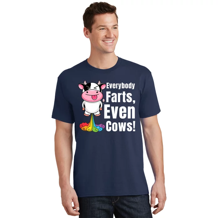 Everybody Farts, Rainbow Farting Cow, Adults Funny Fart T-Shirt