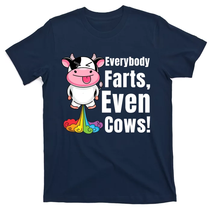 Everybody Farts, Rainbow Farting Cow, Adults Funny Fart T-Shirt