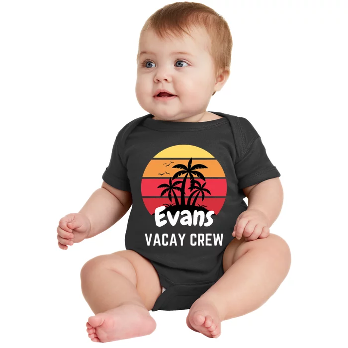 Evans Family Reunion Party Matching Family Vacation Vacay Baby Bodysuit