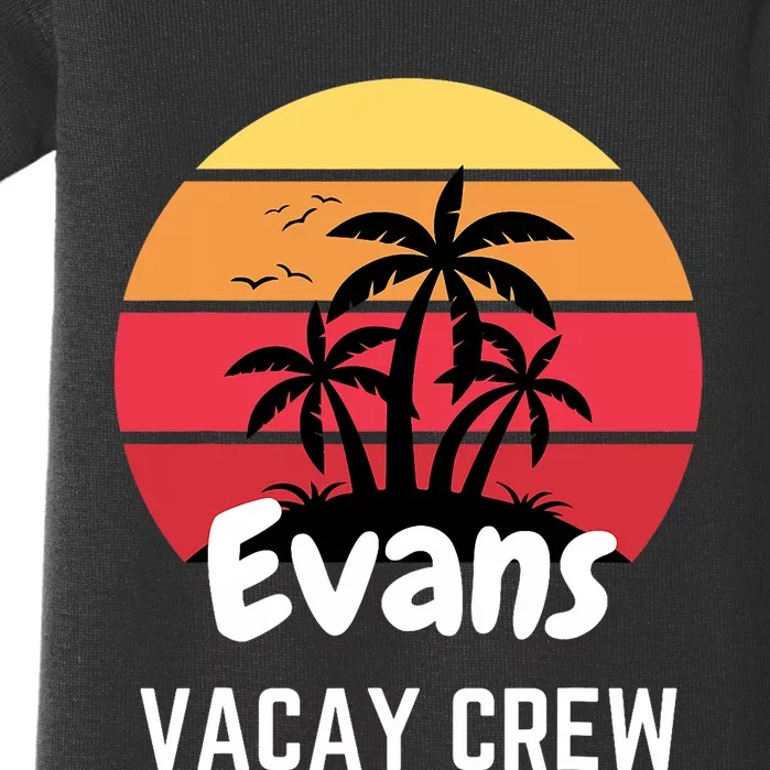 Evans Family Reunion Party Matching Family Vacation Vacay Baby Bodysuit