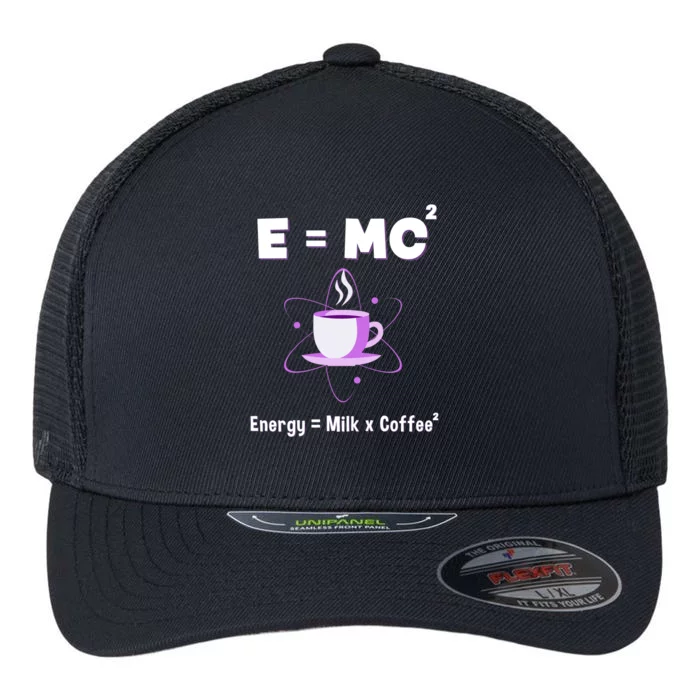 E=mc2 Funny Science Coffee Energy Milk Flexfit Unipanel Trucker Cap