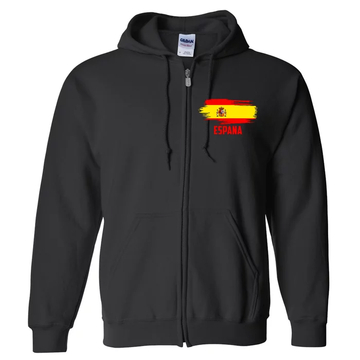 Espana Flag Spain Soccer Spain Futbol Club Support Full Zip Hoodie