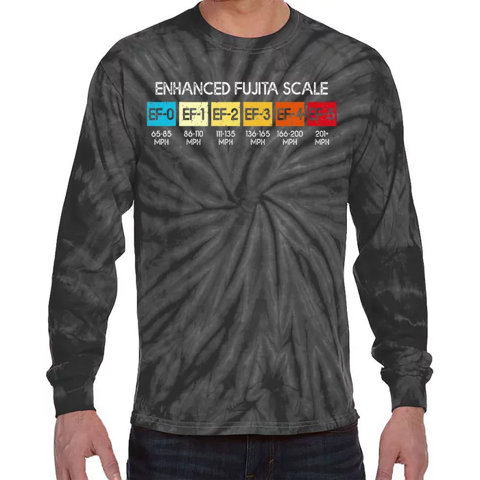 Enhanced Fujita Scale Tornado Storm Chasing Meteorology Tie-Dye Long Sleeve Shirt