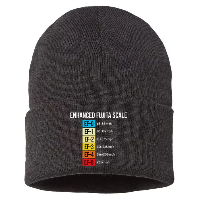 Enhanced Fujita Scale Meteorologist Meteorology Weather Sustainable Knit Beanie