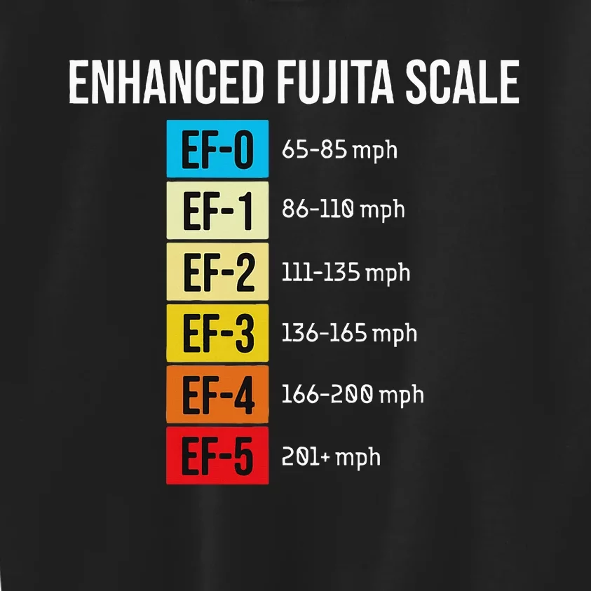 Enhanced Fujita Scale Meteorologist Meteorology Weather Kids Sweatshirt