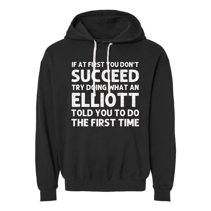 ELLIOTT Funny Surname Family Tree Birthday Reunion Idea Garment-Dyed Fleece Hoodie