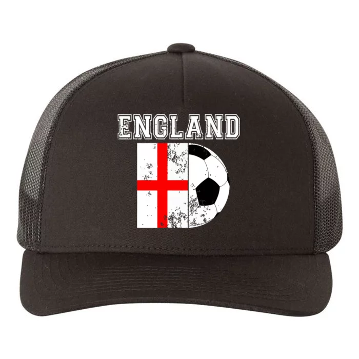 England Flag Soccer Futbol Football Yupoong Adult 5-Panel Trucker Hat