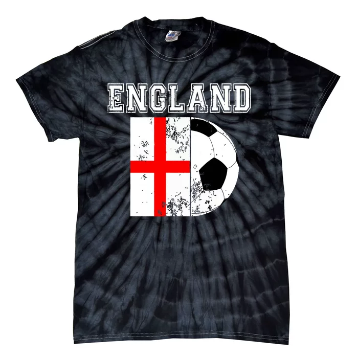 England Flag Soccer Futbol Football Tie-Dye T-Shirt