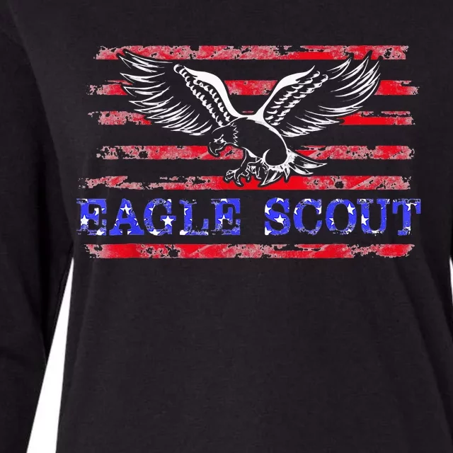 Eagle Flag Scout Gift Womens Cotton Relaxed Long Sleeve T-Shirt