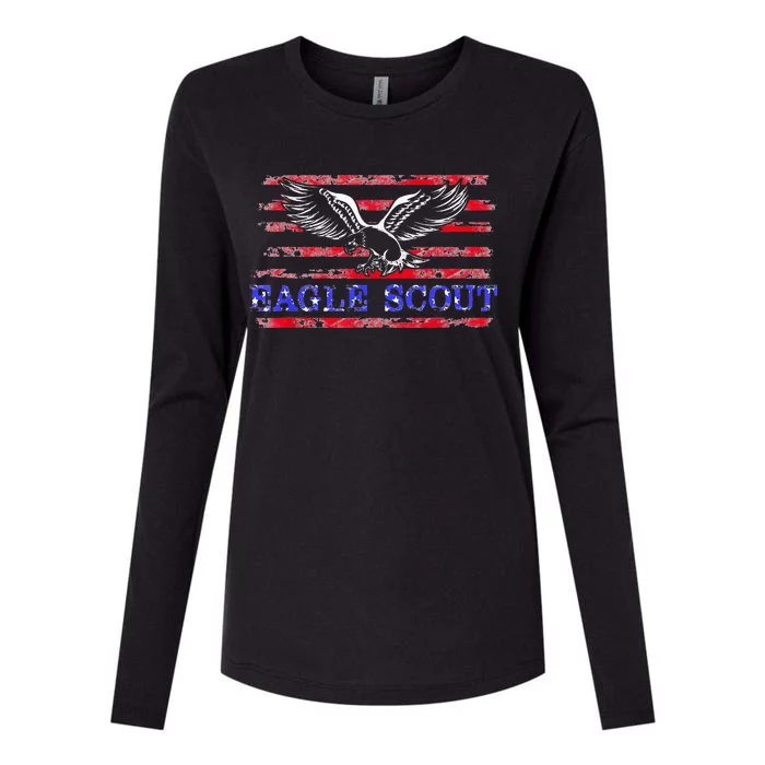 Eagle Flag Scout Gift Womens Cotton Relaxed Long Sleeve T-Shirt