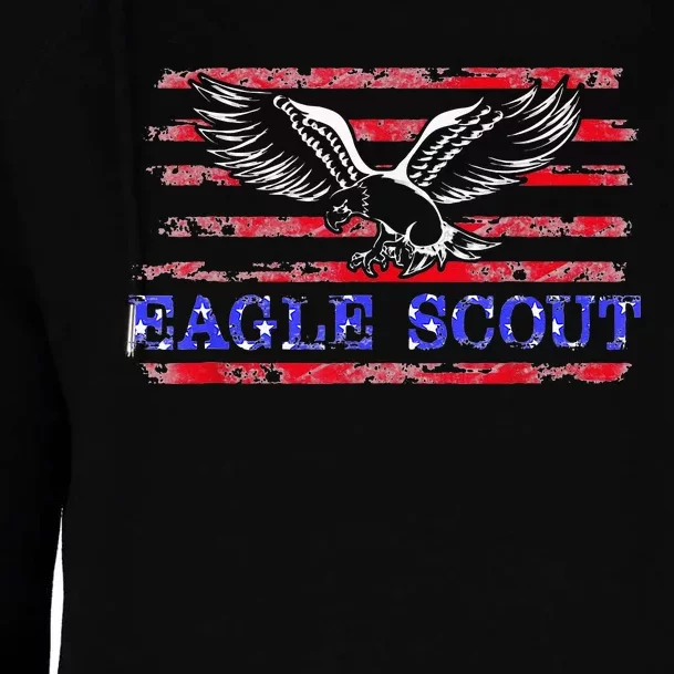 Eagle Flag Scout Gift Womens Funnel Neck Pullover Hood