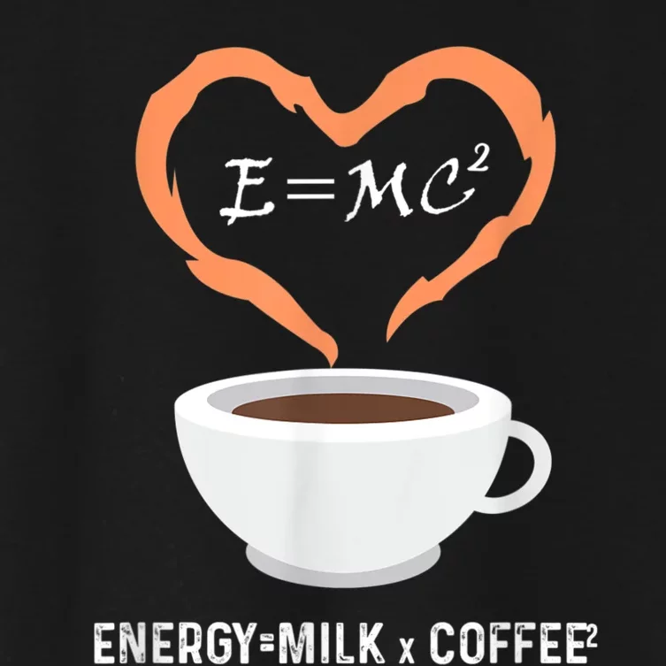 E=MC2 Funny Science Coffee Energy Milk Coffee Science Women's Crop Top Tee