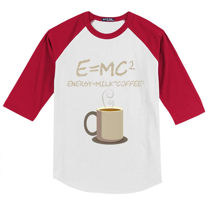 E=MC2 Funny Science Coffee Energy Milk Coffee Gift Kids Colorblock Raglan Jersey