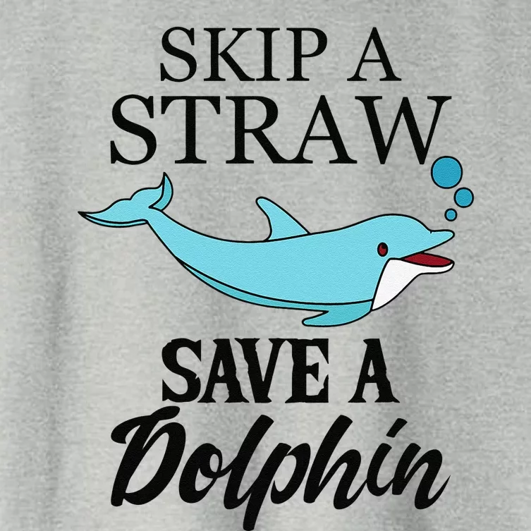 Eco Friendly Skip A Straw Save A Dolphin Women's Crop Top Tee