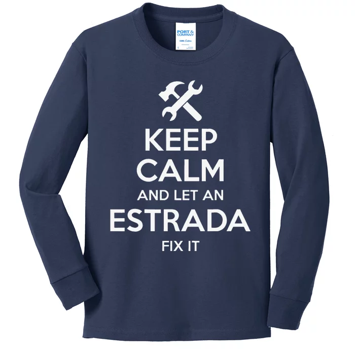 ESTRADA Funny Surname Birthday Family Tree Reunion Gift Idea Kids Long Sleeve Shirt