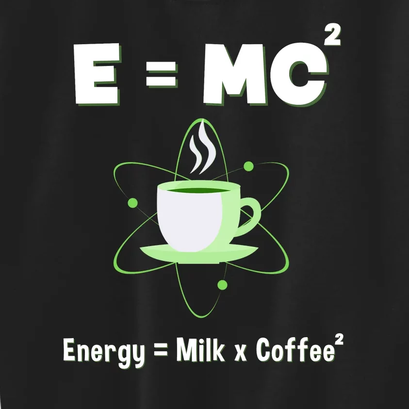 E=mc2 Funny Science Coffee Energy Milk Kids Sweatshirt