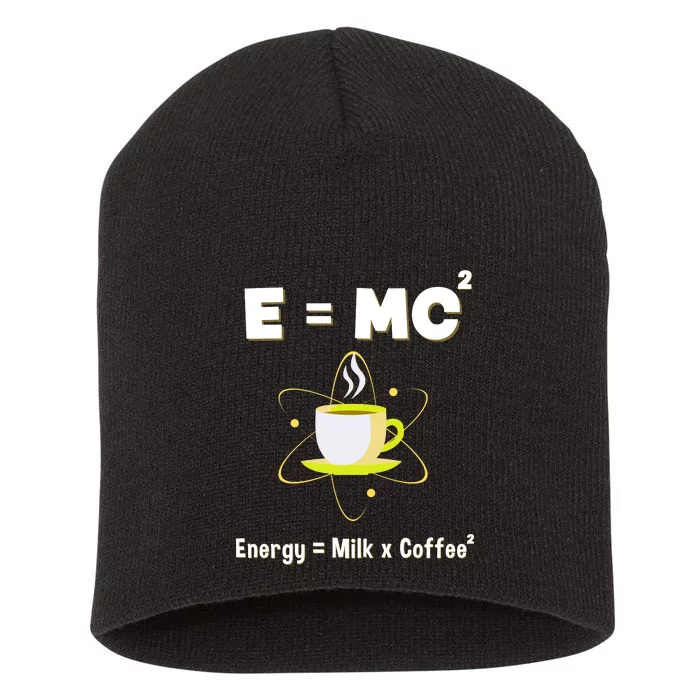 E=mc2 Funny Science Coffee Energy Milk Short Acrylic Beanie