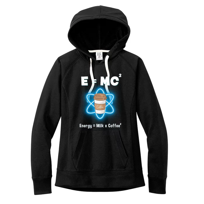 E=mc2 Funny Science Coffee Energy Milk Women's Fleece Hoodie