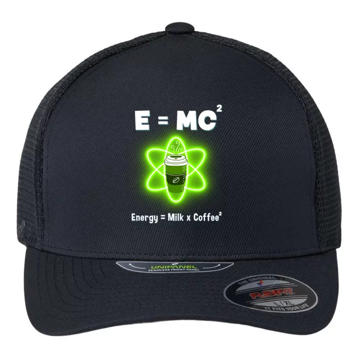 E=mc2 Funny Science Coffee Energy Milk Flexfit Unipanel Trucker Cap