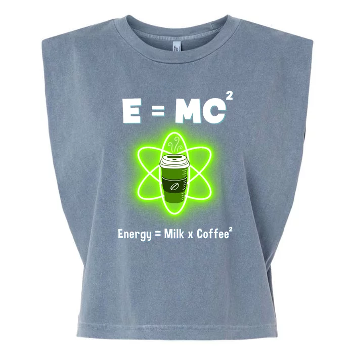 E=mc2 Funny Science Coffee Energy Milk Garment-Dyed Women's Muscle Tee